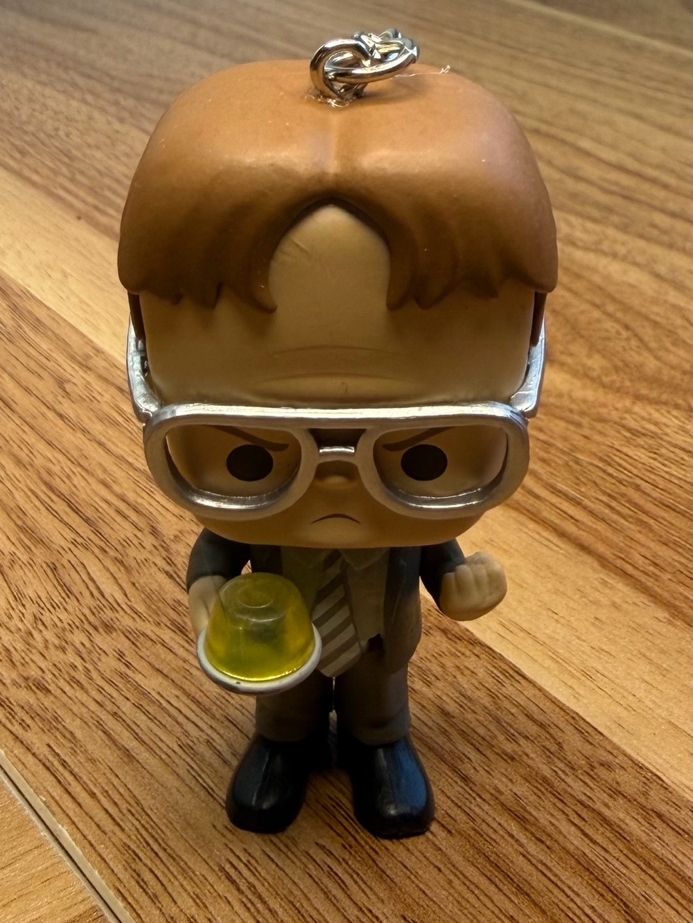 Funko Dwight Vinyl Keychain in Brown, Tan, Silver, Yellow